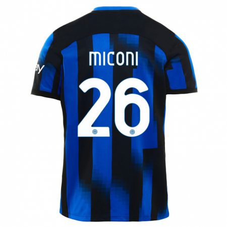 Kandiny Deti Riccardo Miconi #26 Čierna Modrá Dresy Hazai Csapatmez 2023/24 Triĭká