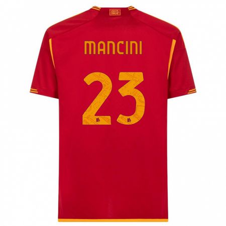 Kandiny Deti Gianluca Mancini #23 Červená Dresy Hazai Csapatmez 2023/24 Triĭká