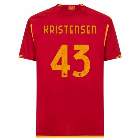 Kandiny Deti Rasmus Kristensen #43 Červená Dresy Hazai Csapatmez 2023/24 Triĭká
