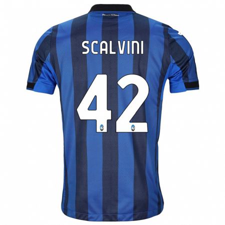 Kandiny Deti Giorgio Scalvini #42 Čierna Modrá Dresy Hazai Csapatmez 2023/24 Triĭká