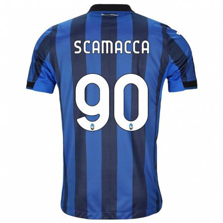 Kandiny Deti Gianluca Scamacca #90 Čierna Modrá Dresy Hazai Csapatmez 2023/24 Triĭká