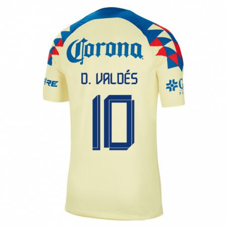 Kandiny Deti Diego Valdés #10 Žltá Dresy Hazai Csapatmez 2023/24 Triĭká