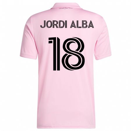 Kandiny Deti Jordi Alba #18 Ružová Dresy Hazai Csapatmez 2023/24 Triĭká