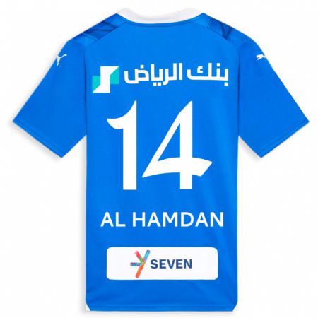Kandiny Deti Abdullah Al-Hamdan #14 Modrá Dresy Hazai Csapatmez 2023/24 Triĭká