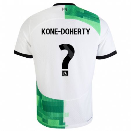 Kandiny Deti Trent Kone-Doherty #0 Biela Zelená Dresy Idegenbeli Csapatmez 2023/24 Triĭká