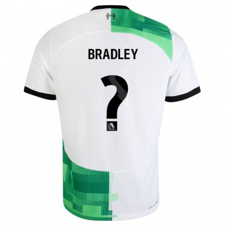 Kandiny Deti Conor Bradley #0 Biela Zelená Dresy Idegenbeli Csapatmez 2023/24 Triĭká
