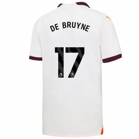 Kandiny Deti Kevin De Bruyne #17 Biely Dresy Idegenbeli Csapatmez 2023/24 Triĭká