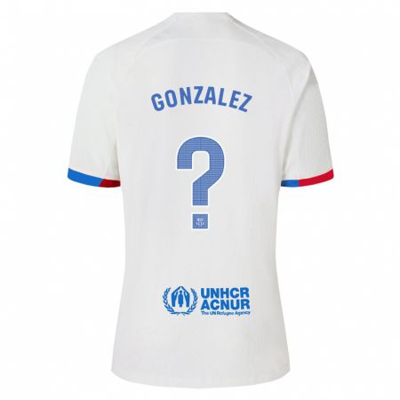 Kandiny Deti Gerard Gonzalez #0 Biely Dresy Idegenbeli Csapatmez 2023/24 Triĭká