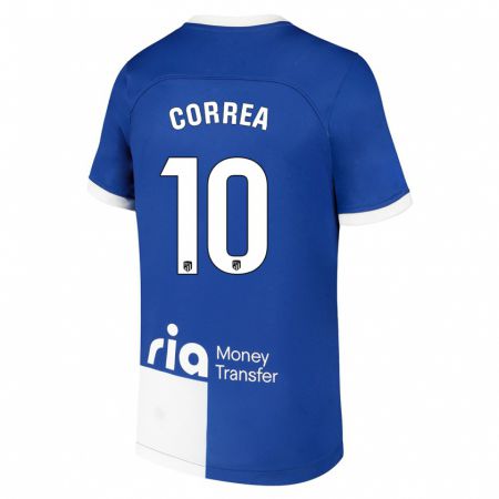 Kandiny Deti Ángel Correa #10 Modrá Biela Dresy Idegenbeli Csapatmez 2023/24 Triĭká