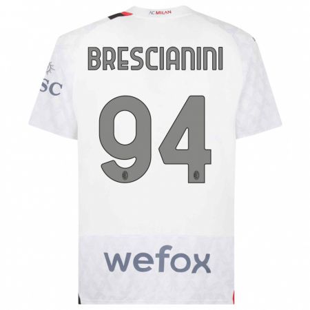Kandiny Deti Marco Brescianini #94 Biely Dresy Idegenbeli Csapatmez 2023/24 Triĭká