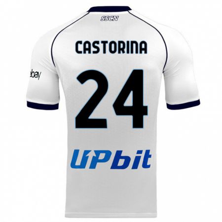 Kandiny Deti Alessandro Castorina #24 Biely Dresy Idegenbeli Csapatmez 2023/24 Triĭká