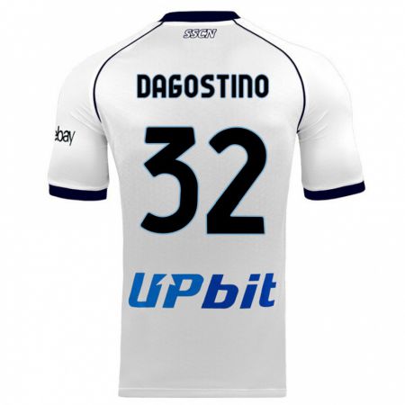Kandiny Deti Giuseppe Dagostino #32 Biely Dresy Idegenbeli Csapatmez 2023/24 Triĭká