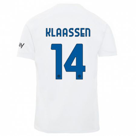 Kandiny Deti Davy Klaassen #14 Biely Dresy Idegenbeli Csapatmez 2023/24 Triĭká