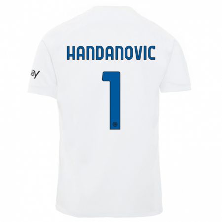 Kandiny Deti Samir Handanovic #1 Biely Dresy Idegenbeli Csapatmez 2023/24 Triĭká