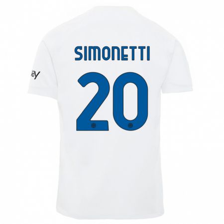 Kandiny Deti Flaminia Simonetti #20 Biely Dresy Idegenbeli Csapatmez 2023/24 Triĭká