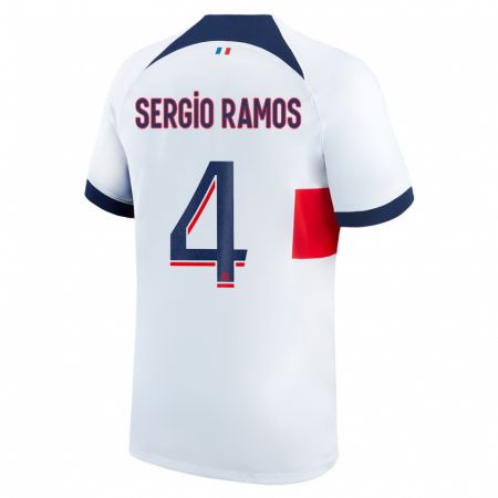 Kandiny Deti Sergio Ramos #4 Biely Dresy Idegenbeli Csapatmez 2023/24 Triĭká