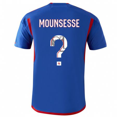 Kandiny Deti Jérémy Mounsesse #0 Modrá Červená Dresy Idegenbeli Csapatmez 2023/24 Triĭká