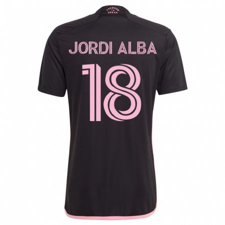 Kandiny Deti Jordi Alba #18 Čierna Dresy Idegenbeli Csapatmez 2023/24 Triĭká