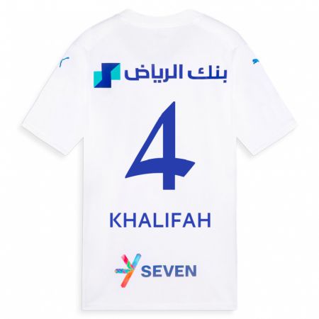 Kandiny Deti Khalifah Al-Dawsari #4 Biely Dresy Idegenbeli Csapatmez 2023/24 Triĭká