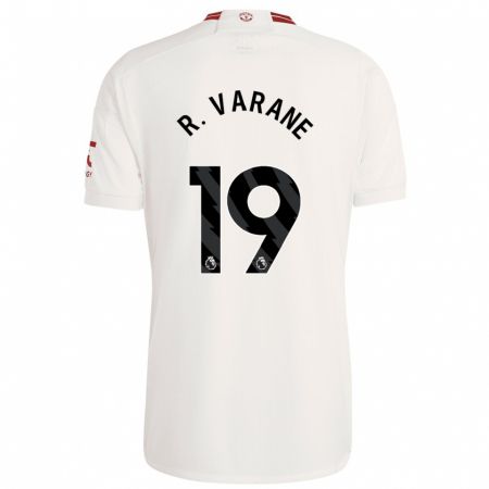 Kandiny Deti Raphaël Varane #19 Biely Dresy Tretia Csapatmez 2023/24 Triĭká