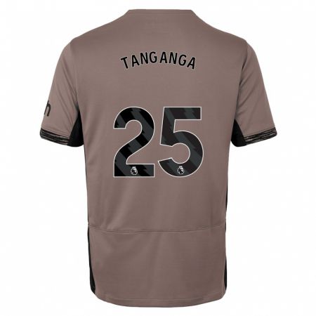 Kandiny Deti Japhet Tanganga #25 Tmavo Béžová Dresy Tretia Csapatmez 2023/24 Triĭká