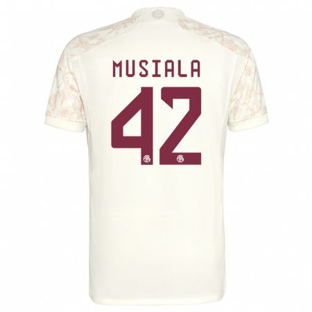 Kandiny Deti Jamal Musiala #42 Off White Dresy Tretia Csapatmez 2023/24 Triĭká