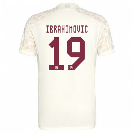 Kandiny Deti Arijon Ibrahimovic #19 Off White Dresy Tretia Csapatmez 2023/24 Triĭká