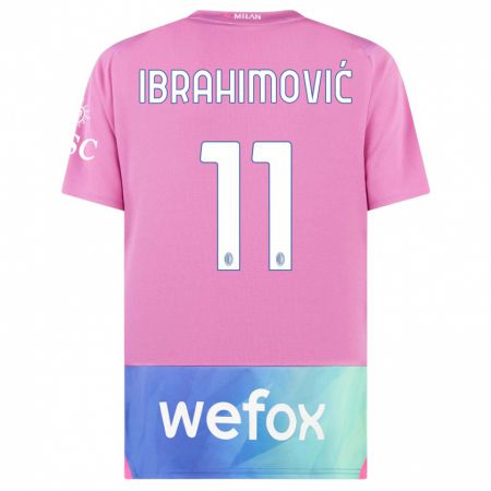 Kandiny Deti Zlatan Ibrahimovic #11 Ružovo Fialová Dresy Tretia Csapatmez 2023/24 Triĭká