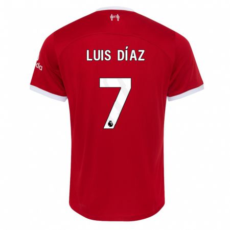 Kandiny Muži Luis Díaz #7 Červená Dresy Hazai Csapatmez 2023/24 Triĭká