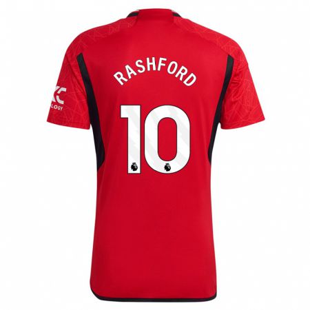 Kandiny Muži Marcus Rashford #10 Červená Dresy Hazai Csapatmez 2023/24 Triĭká