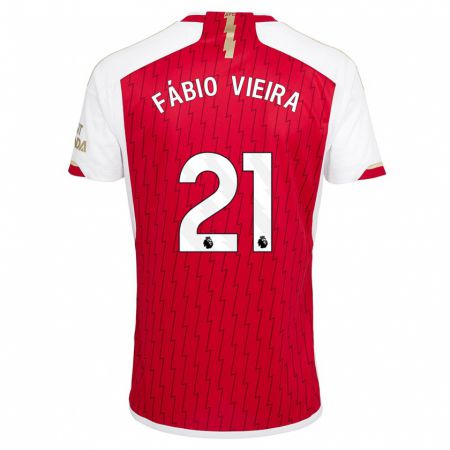 Kandiny Muži Fábio Vieira #21 Červená Dresy Hazai Csapatmez 2023/24 Triĭká