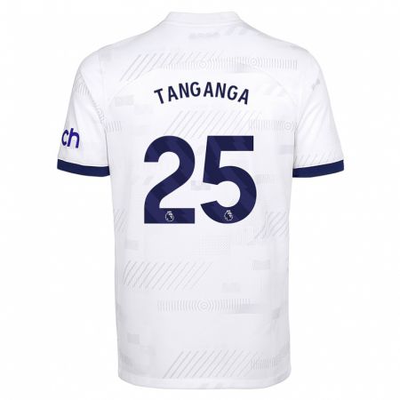 Kandiny Muži Japhet Tanganga #25 Biely Dresy Hazai Csapatmez 2023/24 Triĭká