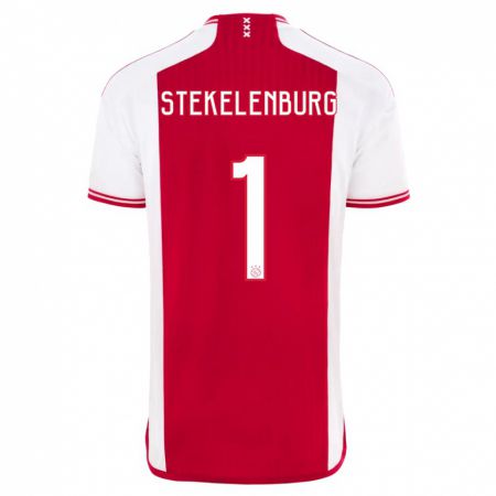 Kandiny Muži Maarten Stekelenburg #1 Červená Biela Dresy Hazai Csapatmez 2023/24 Triĭká