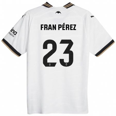 Kandiny Muži Fran Pérez #23 Biely Dresy Hazai Csapatmez 2023/24 Triĭká