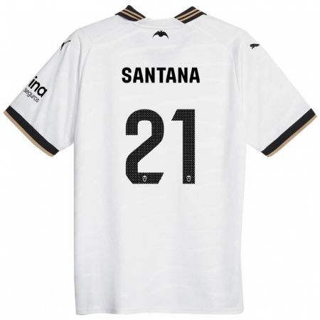 Kandiny Muži Ismael Santana #21 Biely Dresy Hazai Csapatmez 2023/24 Triĭká