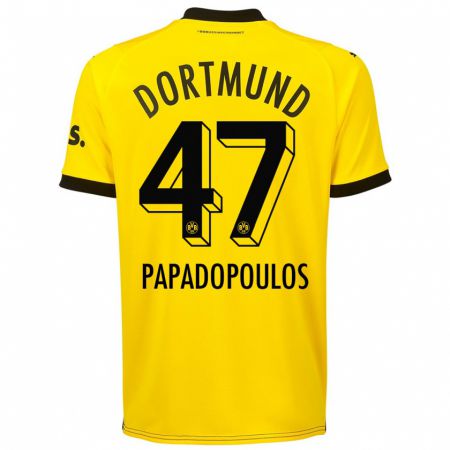 Kandiny Muži Antonios Papadopoulos #47 Žltá Dresy Hazai Csapatmez 2023/24 Triĭká