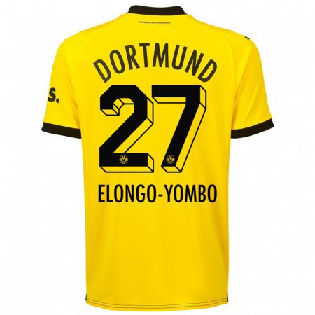 Kandiny Muži Rodney Elongo-Yombo #27 Žltá Dresy Hazai Csapatmez 2023/24 Triĭká