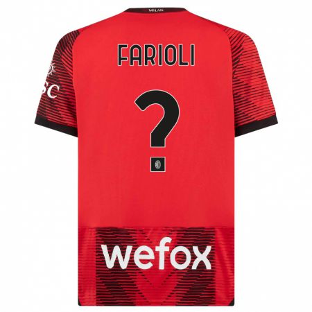 Kandiny Muži Simone Farioli #0 Červená Čierna Dresy Hazai Csapatmez 2023/24 Triĭká