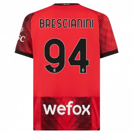 Kandiny Muži Marco Brescianini #94 Červená Čierna Dresy Hazai Csapatmez 2023/24 Triĭká