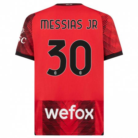 Kandiny Muži Junior Messias #30 Červená Čierna Dresy Hazai Csapatmez 2023/24 Triĭká