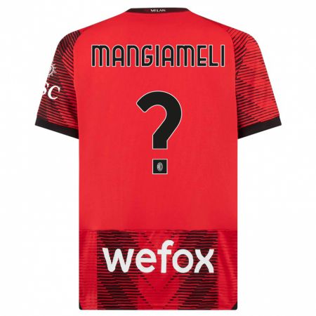 Kandiny Muži Federico Mangiameli #0 Červená Čierna Dresy Hazai Csapatmez 2023/24 Triĭká