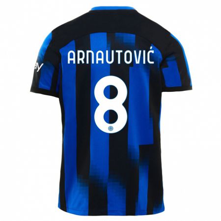 Kandiny Muži Marko Arnautovic #8 Čierna Modrá Dresy Hazai Csapatmez 2023/24 Triĭká