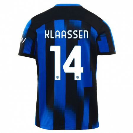 Kandiny Muži Davy Klaassen #14 Čierna Modrá Dresy Hazai Csapatmez 2023/24 Triĭká
