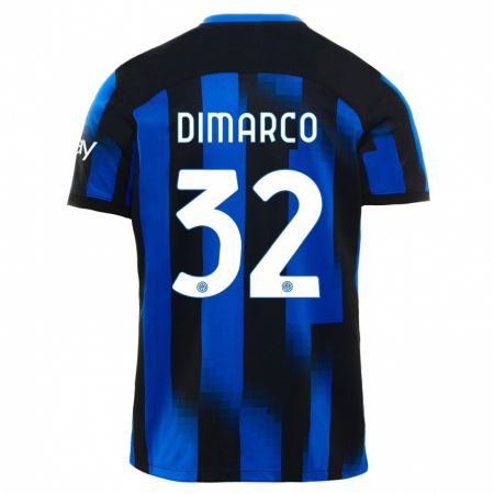 Kandiny Muži Federico Dimarco #32 Čierna Modrá Dresy Hazai Csapatmez 2023/24 Triĭká
