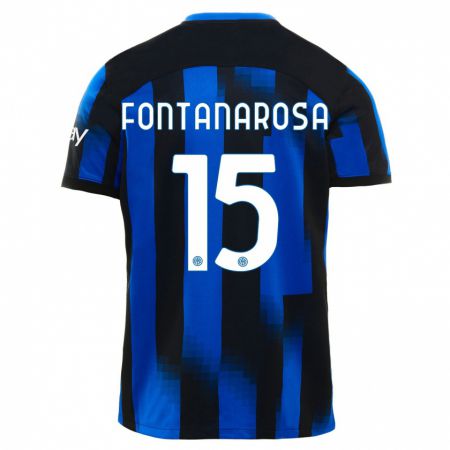 Kandiny Muži Alessandro Fontanarosa #15 Čierna Modrá Dresy Hazai Csapatmez 2023/24 Triĭká