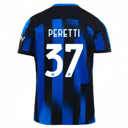 Kandiny Muži Lorenzo Peretti #37 Čierna Modrá Dresy Hazai Csapatmez 2023/24 Triĭká