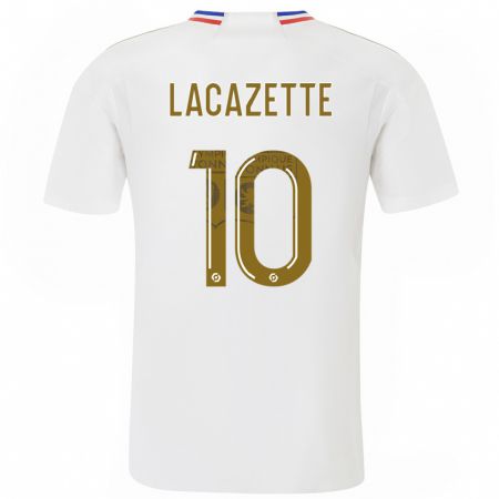 Kandiny Muži Alexandre Lacazette #10 Biely Dresy Hazai Csapatmez 2023/24 Triĭká