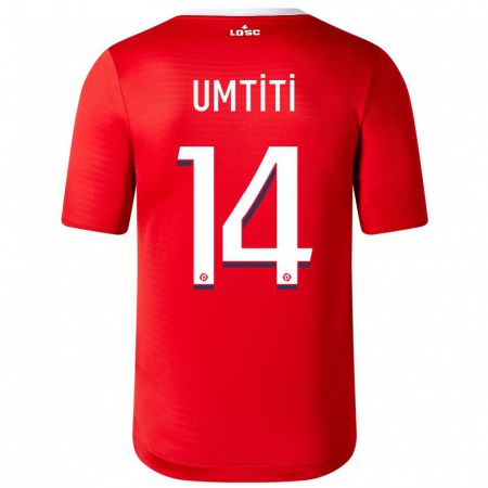 Kandiny Muži Samuel Umtiti #14 Červená Dresy Hazai Csapatmez 2023/24 Triĭká