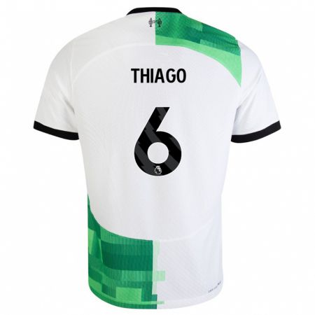 Kandiny Muži Thiago #6 Biela Zelená Dresy Idegenbeli Csapatmez 2023/24 Triĭká