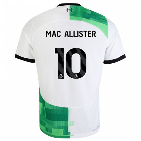 Kandiny Muži Alexis Mac Allister #10 Biela Zelená Dresy Idegenbeli Csapatmez 2023/24 Triĭká